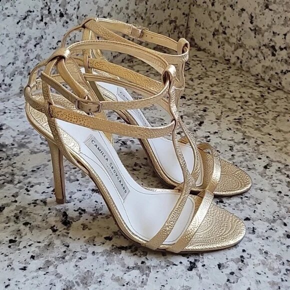 Camilla Skovgaard Strappy Leather Stilettos Size 9.5 - Picture 1 of 11